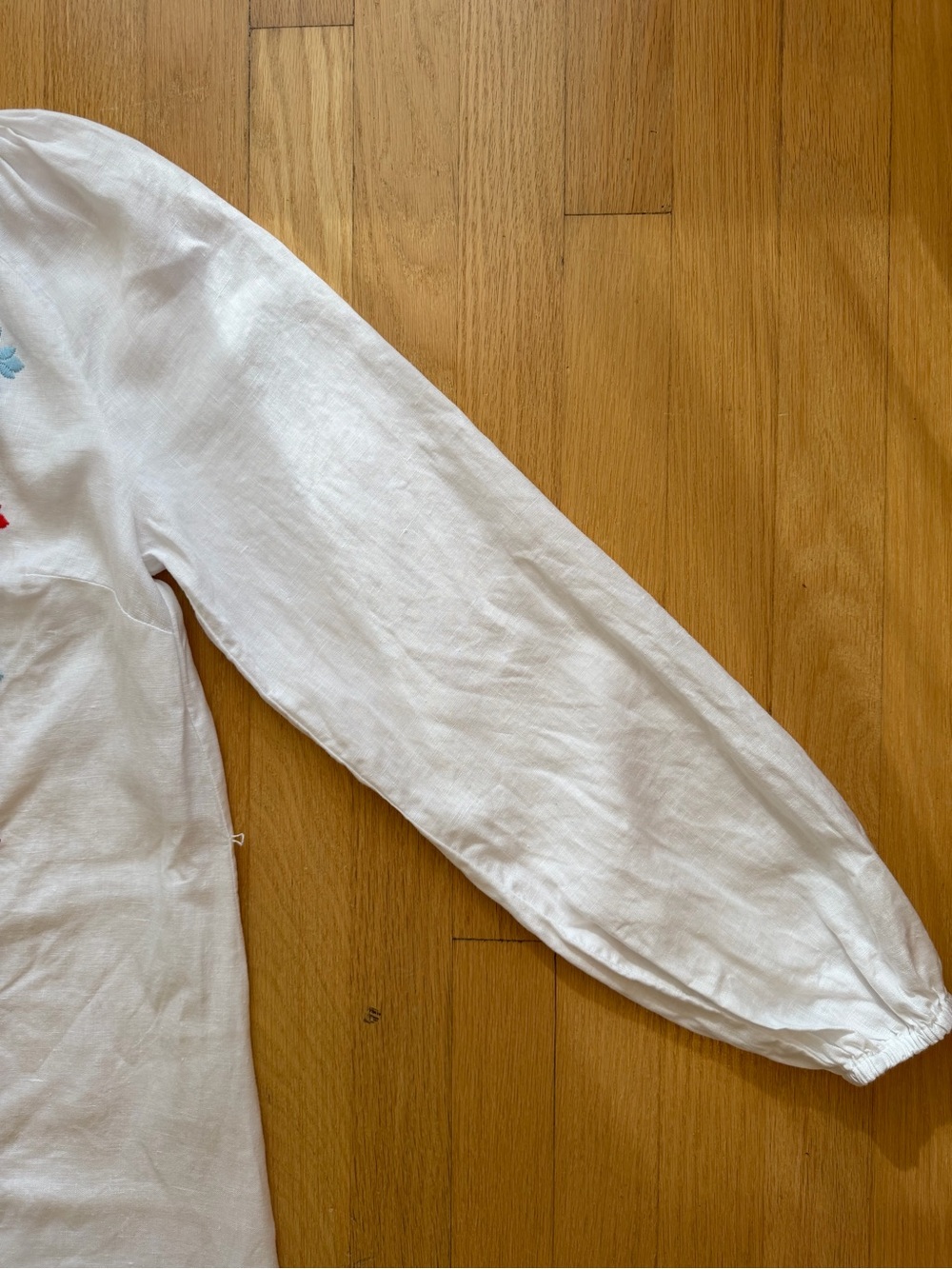 Boden White Maxi Dress with Pink & Blue Embroidery - Picture 10 of 15